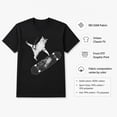 thumbnail image 5 of Skateboarding Cat Graphic T-Shirt, Unisex Classic Fit Animal Tee, 5 of 9