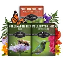3 Packs of Pollinator Flower Seeds Mixes - Full Sun Perennial Wildflowers with Nectar and Pollen