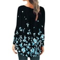thumbnail image 2 of Kiapeise Womens Casual Long Sleeve Tops Flower Printing Front Button up Tunic Tops Shirts Blouse, 2 of 8