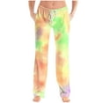 thumbnail image 6 of Mens Tie Dye Pajama Pants Big & Tall Sleep Lounge Pants Drawstring Soft Pjs Bottoms with Pockets Yellow, XXL, 6 of 6