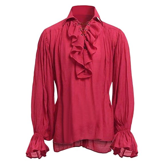 2025 High Quality Fashion Men Dress Shirt Poplin Bandage Long Sleeve Shirt Button Up Shirt Dress Gothic Man Blouse