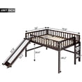 thumbnail image 2 of Full Size Low Loft Bed with Side Ladder,Slide and Full Length Guradlails,Wooden Full Bed Frames for Bedroom Dorm, 2 of 6