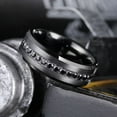 thumbnail image 6 of King Will Mens 8mm Black Men Women Tungsten Carbied Rings Wedding Bands Cubic Zirconia Eternity Ring CZ Inlaid Black Comfort Fit Size 12, 6 of 8