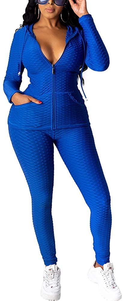 Womens 2 Piece Outfits Plus Size Stripe Long Sleeve Hoodie & Skinny Pants Tracksuits Bodycon Sweatsuit 