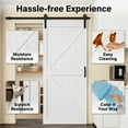 thumbnail image 6 of 36'' x 84'' Modern K Shape Primed Sliding Barn Door with Installation Hardware Kit (Double Door & Soft Close Optional), 6 of 9