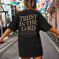 thumbnail image 2 of Christian Shirts for Women Trust in The Lord Oversized Tshirts Jesus Graphic Tees Faith Religious Bible Verse Tops, 2 of 6