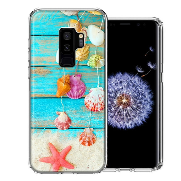 MUNDAZE For Samsung Galaxy S9 Plus Seashell Wind chimes Design Double Layer Phone Case Cover