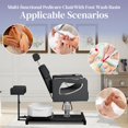 thumbnail image 6 of Reclining Pedicure Chair with Stool, Footrest & Massage Foot Basin,No Plumbing, Height Adjustable Pedicure Station, 360 Swivel Hydraulic Chair for Nail Tech, Spa, Salon (Black), 6 of 8