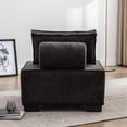 thumbnail image 6 of uhomepro Modern Accent Chair with Pillow, Upholstered Armless Living Room Sofa Chair with Wood Legs, Soft Seat, Comfy Ottoman for Relaxing, Reading and Watching TV, Black, 6 of 13