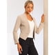 thumbnail image 3 of Chaqueta Corta Casual De Negocios De Oficina De Trabajo Sin Cuello Para Mujer Camello XL, 3 of 6