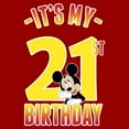thumbnail image 2 of Men's Mickey & Friends It's My 21st Birthday Graphic Tee Red Large, 2 of 5