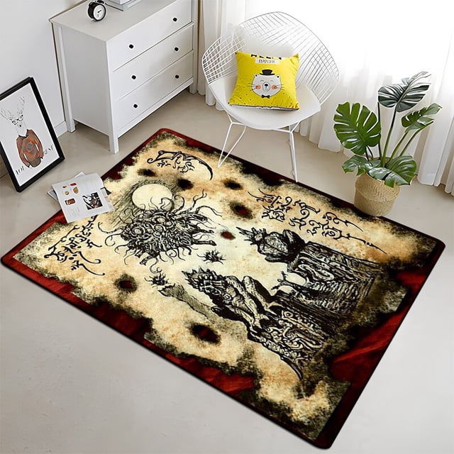 Cthulhu - Alfombra de pintura artística, área grande, negro, suave, decoración del hogar, estilo bohemio, picnic1640x60cm (15x23 pulgadas)40x60cm (15x23in) zhangyuxiang unisex