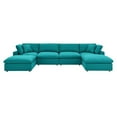 thumbnail image 1 of Modway Commix 6-Piece Down Filled Overstuffed Sectional Sofa in Teal, 1 of 5