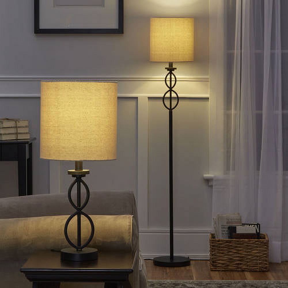 Mainstays Table and Floor Lamp Set, Black, CFL Bulbs Included - image 2 of 5