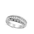 thumbnail image 4 of Round White Cubic Zirconia Wedding Ring .925 Sterling Silver Band Jewelry Female Male Unisex Size 6, 4 of 4