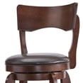 thumbnail image 5 of Weston Home McAllister 29" Swivel Wood Bar Stool, Brown Faux Leather, 5 of 6