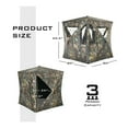 thumbnail image 5 of 3 Person Hunting Blind Pop-Up Tent with Gun Ports - Camouflage Ground Shelter for Deer Elk Antelope - Portable Outdoor Hunting Equipment with Carrying Bag, 5 of 9