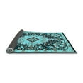 thumbnail image 2 of Ahgly Company Indoor Round Medallion Light Blue Traditional Area Rugs, 4' Round, 2 of 4