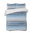 thumbnail image 2 of Quilts Twin Size, Blue Nordic Style Stripes Soft Comforter Bedding Set for Bed, Blue Gray Texture Lightweight Quilted Bedspread with Pillow Cover(2 Pieces) for All Season, 68x86 Inch, 2 of 6