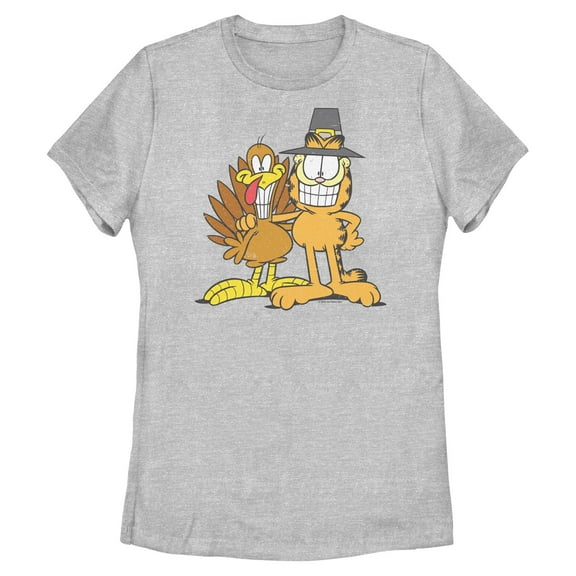 Womens Garfield Cat and Turkey Pilgrim Core T Shirt