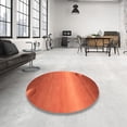 thumbnail image 4 of Ahgly Company Machine Washable Indoor Round Abstract Orange Red Area Rugs, 6' Round, 4 of 7