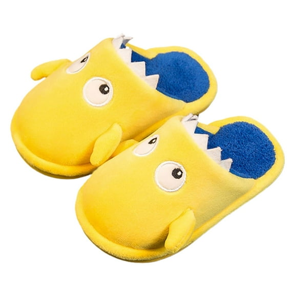 yocbz Toddler Boy Slippers Toddler Winter Slippers Soft Indoor Slippers for Girls & Boys Yellow,Size for US 15