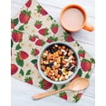 thumbnail image 3 of Strawberry Rustic Kitchen Dish Towels for Drying Dishes Set of 4, Beige Spring Summer Floral Fruit Waffle Weave Microfiber Terry Hand Tea Bathroom Towels Quick Dry & Absorbent Towel 12x12, 3 of 7