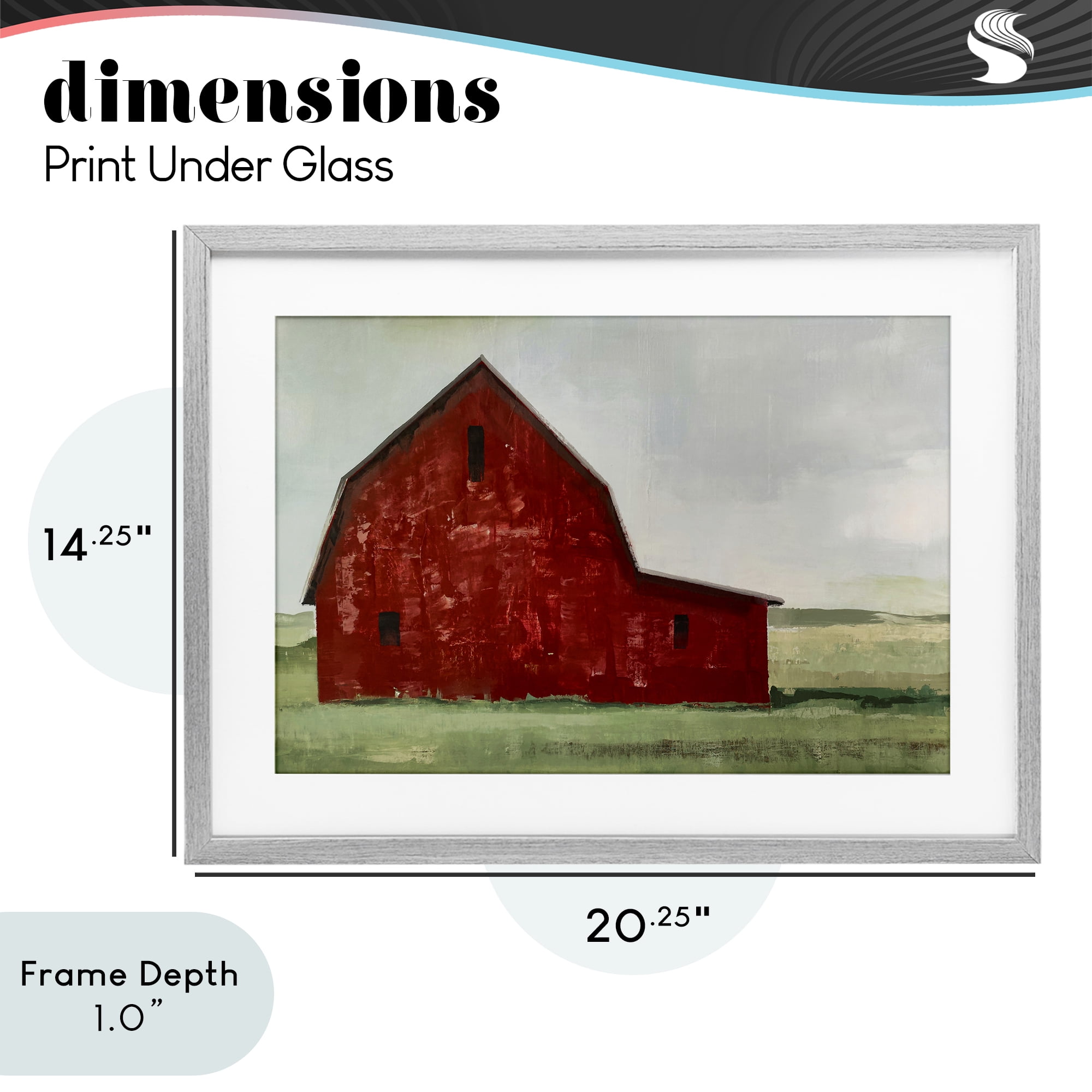 Stupell Industries Red Weathered & Wise Barn Gray Framed Print Under Glass, design by Max Maxx