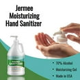 thumbnail image 2 of Jermee Moisturizing Hand Sanitizer Gel, 70% Alcohol - Kills Germs Without Soap & Water - Crystal Clear Gel, Refreshing Scent, Made in USA - with Easy to Use Pump, 1 Gallon, 2 of 3