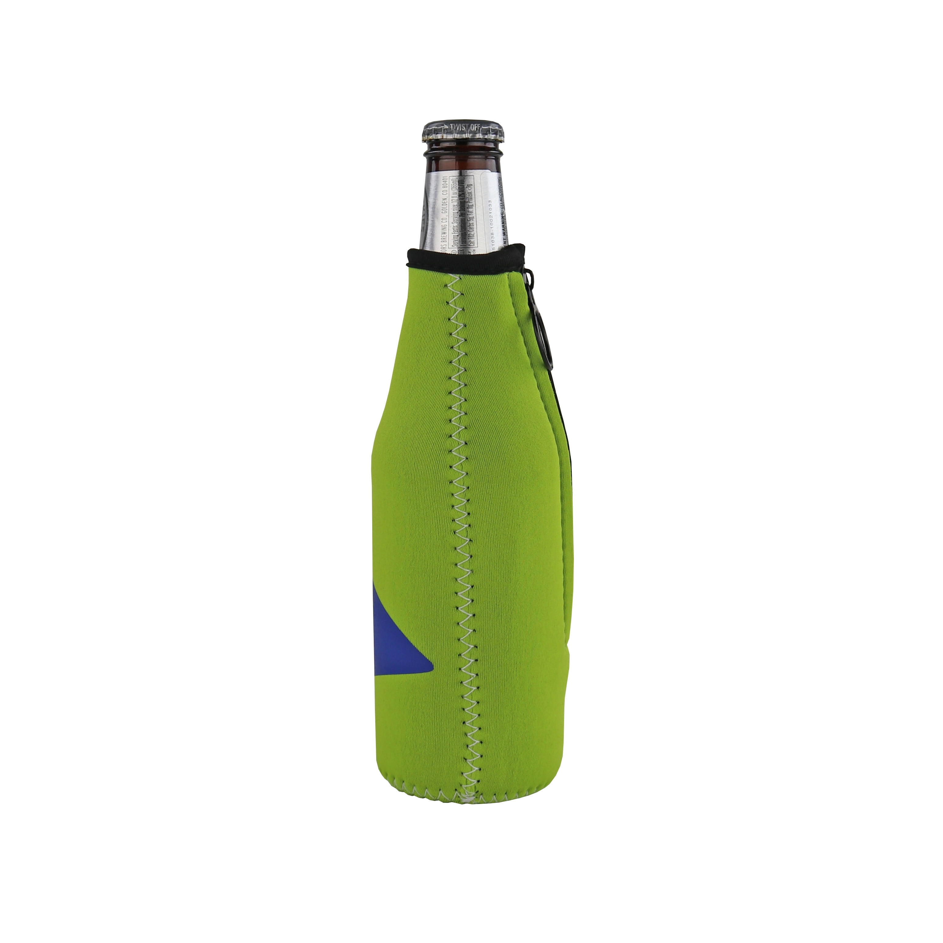 Bottle Koozie: Never Camp Alone - Green