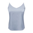 thumbnail image 6 of DuoJiaJ Womens Satin Camisole, V Neck Sleeveless Silk Summer Tank Top Gray L, 6 of 7