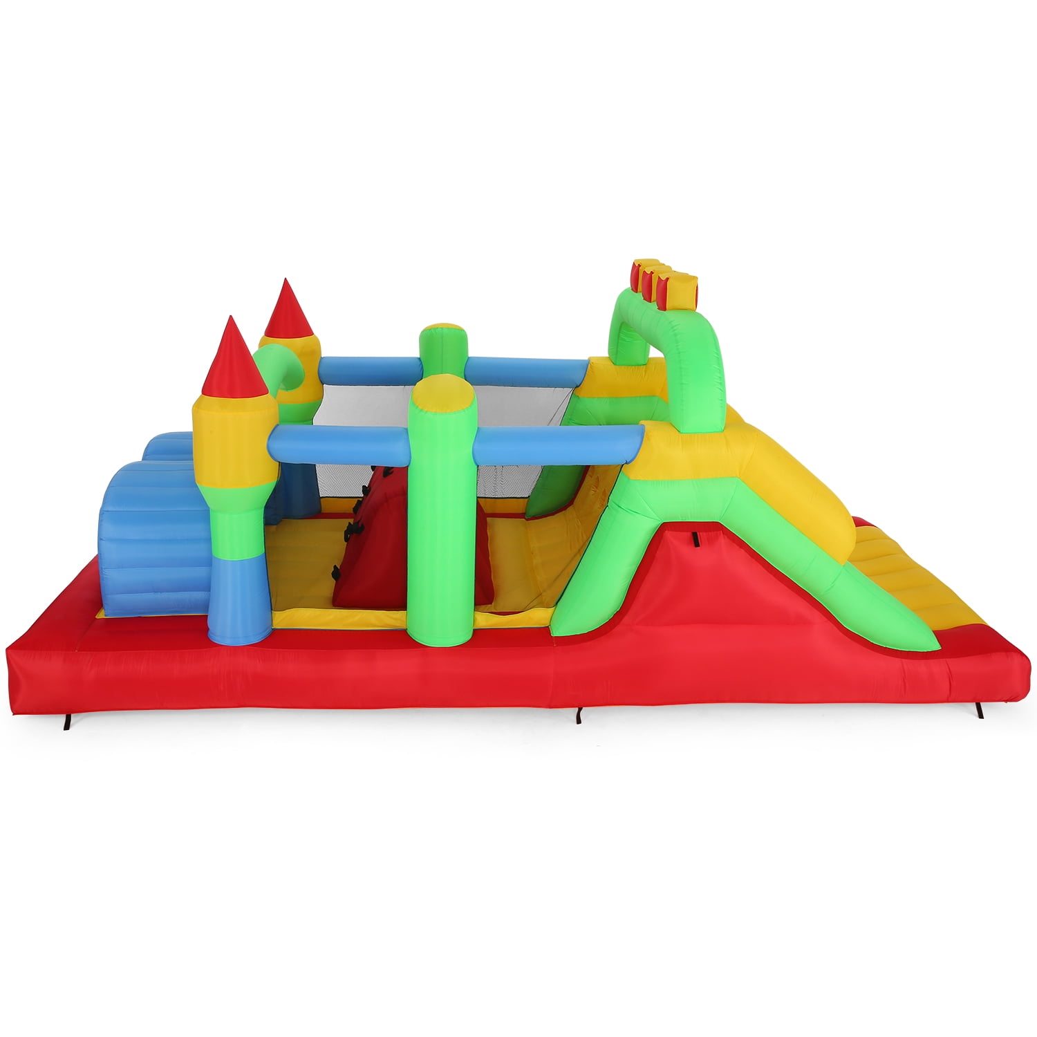 Sailvan Inflatable Bounce House, Indoor/Outdoor Bouncy House with Inflatable Obstacle Dual Tunnels, Large Slide Climbing Bounce Area Castle for Party
