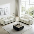 thumbnail image 2 of BUIORD Sectional Sofa and Couch, Oversize Sectional Couch for Living Room, Deep Seat Corduroy Sleeper Sofa, 81" Loveseat + 81" Loveseat, Beige, 2 of 7