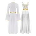 thumbnail image 4 of renvena Robe de Danse pour Femmes Croix Dorée avec Costume de Prière pour Blanc&Blanc S, 4 of 7