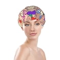 thumbnail image 3 of Kdxio Cute Lamas Print Shower Cap for Women,Elastic and Reusable,Double Waterproof Layers Bathing Hat, 3 of 9