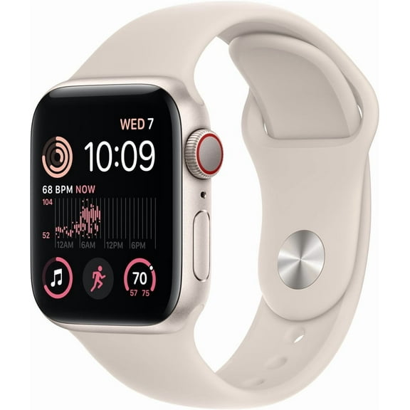 Restored Apple Watch SE 2 Cell 44mm Starlight Aluminum - Starlight Sport Band MNTW3LL/A (Refurbished)