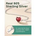 thumbnail image 5 of ChicSilver Pure Pure 925 Sterling Silver Heart Necklace for Women Red Created Garnet January Birthstone Jewelry Graduation Mother's Day Anniversary Birthdaty Gifts for Her Wife Mom, 5 of 9