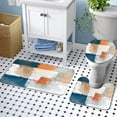 thumbnail image 5 of 4Pcs Bathroom Sets with Shower Curtain and Rugs, Orange Abstract Bathroom Shower Curtain Sets, Orange Modern Art Bathroom Sets with Rugs and Accessories, 5 of 8