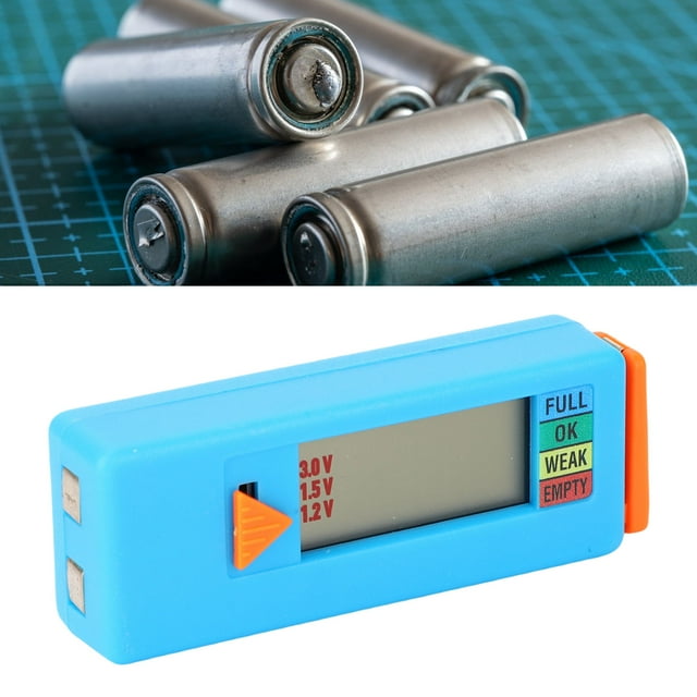 Digital Battery Tester LCD Display Portable Battery Capacity Checker for C AA AAA D N 6F22 Button Batteries with Clear Readout Lightweight Compact Design