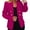 Hot Pink, variant on Duoif Womens Blazer Fashion Women's Autumn and Winter New Solid Color Temperament Casual Suit Short Coat Female Blazers for Women Business Casual Blue L