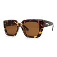 thumbnail image 3 of Lunettes de Soleil Œil de Chat Oversize en Plastique Épais pour Femmes, Marron Tortue, 3 of 4