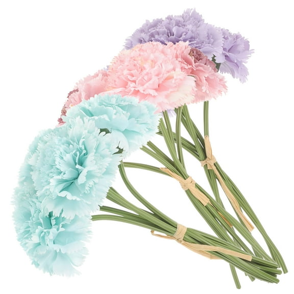 3 Bunches Carnation Bouquet Centerpieces Flower Arrangement Supply Faux Flowers Plant Bride