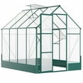 thumbnail image 2 of Outsunny 6' x 8' x 7' Walk-in Plant Polycarbonate Greenhouse with Temperature Controlled Window HobbyÂ&nbsp;Greenhouse for Backyard/Outdoor, 2 of 9