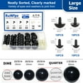 thumbnail image 3 of Large Safety Eyes for Amigurumi Crochet 18-30mm - RuWfpz 4 Sizes Stuffed Animal Eyes with Washers, 80Pcs Black Plastic Crochet Safety Eyes for Crafts Doll Bear Plush Animal, 3 of 7
