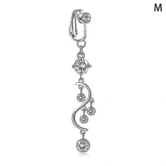 1pc Fake Belly Button Ring Fake Clip On Belly Piercing Non Piercing Navel Ring
