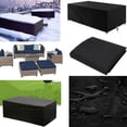 thumbnail image 5 of Funda para mesa de jardín 210D, funda para muebles de jardín de exterior 210x110x70cm Oxford Funda protectora para jardín Impermeable Cortavientos Anti-UV Funda rectangular para mesa de jardín (Negro), 5 of 5