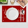 thumbnail image 4 of ZOURIH Xmas Trees Snowflakes Winter Placemats Set of 4, 12x18 inch Seasonal Red Christmas Table Mats for Party Kitchen Dining Decoration,Red, 4 of 8