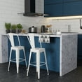 thumbnail image 4 of Simpli Home Fletcher Industrial Metal 24 inch Metal Counter Height Stool (Set of 2) in White, 4 of 4
