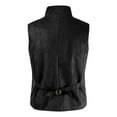 thumbnail image 4 of Miluxas Mens Double Breasted Suede Dress Vest Prom Party Velvet Waistcoat Black XXXL(XXXL), 4 of 6