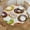 Colorful Donuts, variant on Cupcake Cherry Elastic Round Tablecloth - Waterproof & Oil-Resistant Polyester Fabric, Elastic Hem Fits 40-44 Inch Round Tables, Wrinkle-Free for Indoor/Outdoor Use